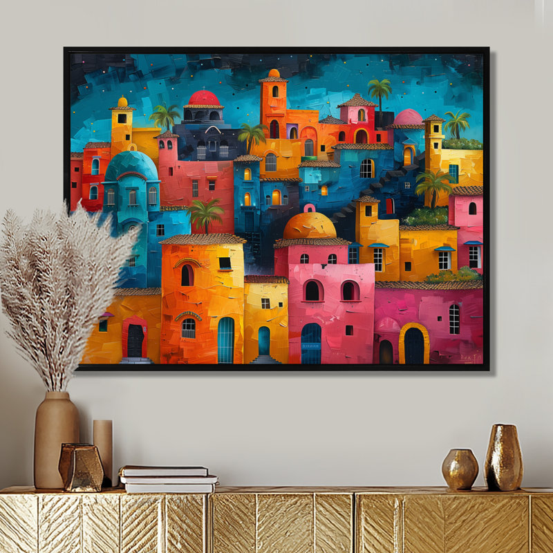 Leclerc - salon d'art mural City Buildings, Toile avec cadre flottant noir, H 12 po x l 20 po x P 1 po
