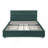 Queen Size Cushioned Bed, Comfortable Cushioned Bed Frame, Headboard And Solid Bed Frame - Green+Blue