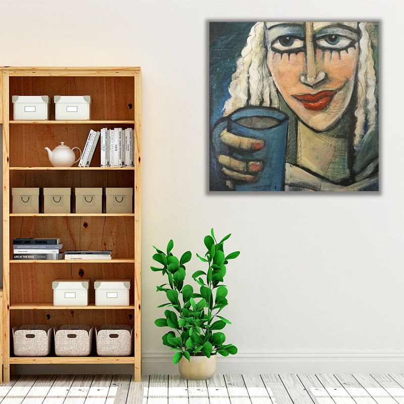«Liz with Coffee», reproduction d'art sur toile, H 24 po x l 24 po