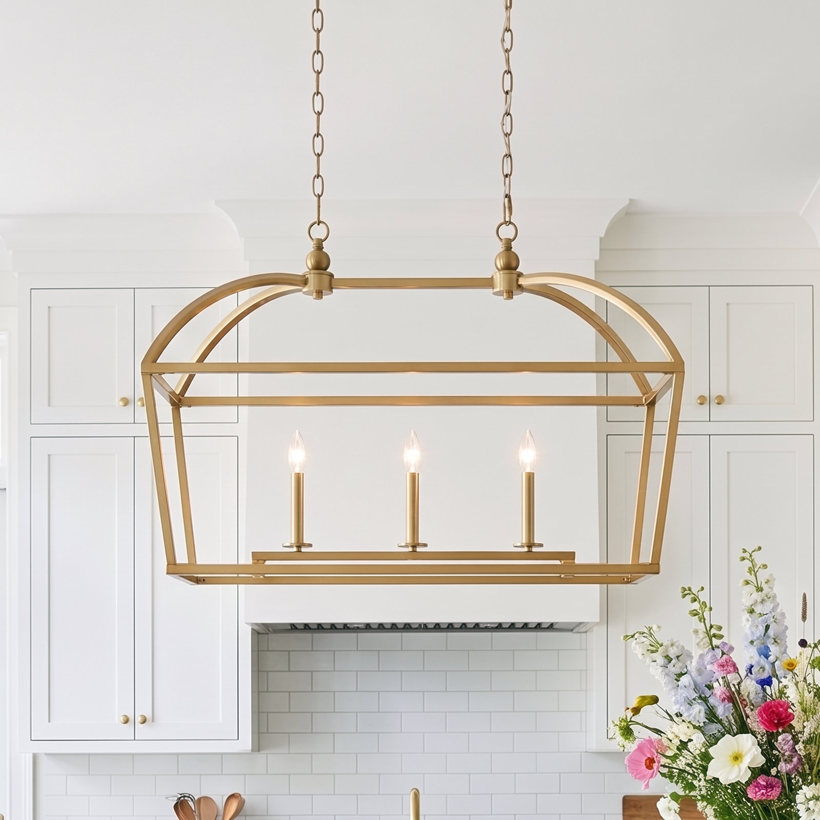 Alfreda 3-Light Chandelier, Brass