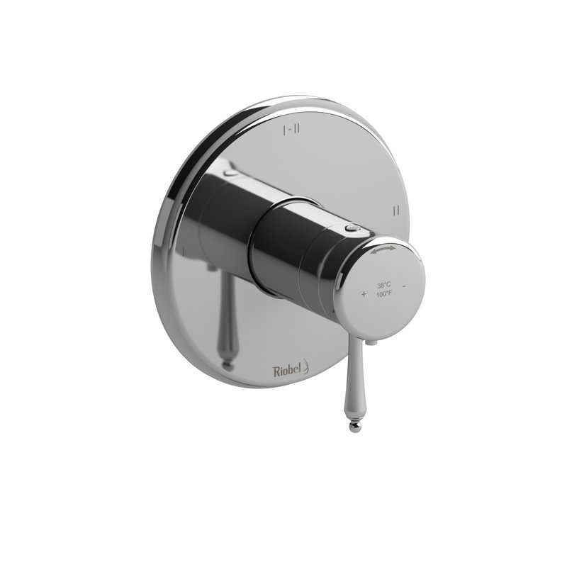 Garniture thermo-équilibrée 1/2 "rétro avec jusqu'à 3 fonctions, Chrome