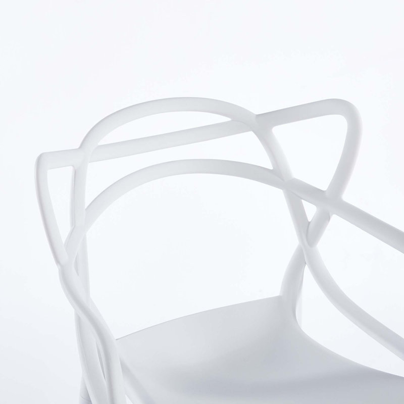 Ensemble de salle à manger 5 pièces, table de salle à manger moderne en bois aggloméré avec 4 chaises en plastique, Blanc