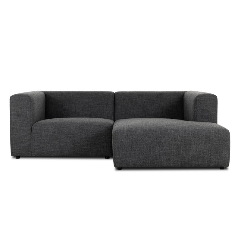 Lawndale 2PC Sectional LAFC-Fayette Cloud, Right Hand Facing, Saxon Charcoal Polyester Blend