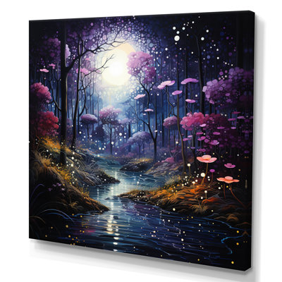 " Blue Forest Mystical Whispers Pointillism "