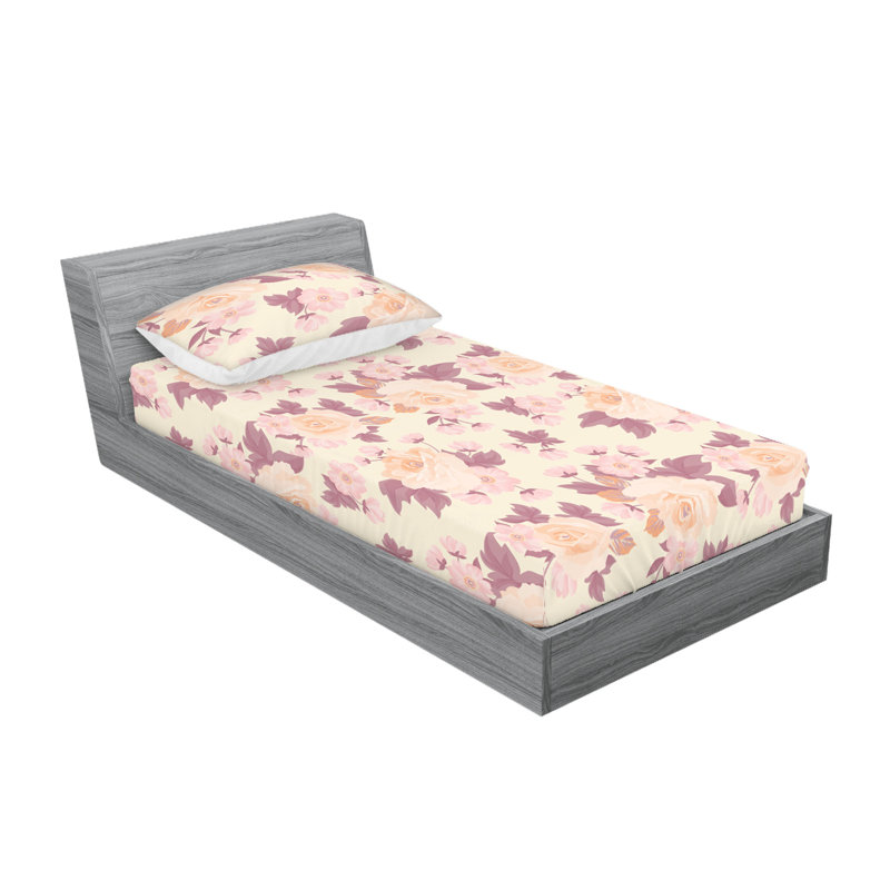 Drap-housse et taie décorative Ambesonne, Ensemble de draps pour lit simple avec 1 taie d'or