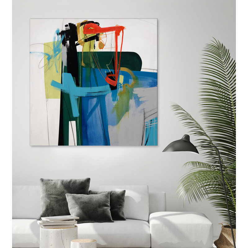 Retour de la fourchette sur toile, H 84 po x l 84 po x P 1,5 po