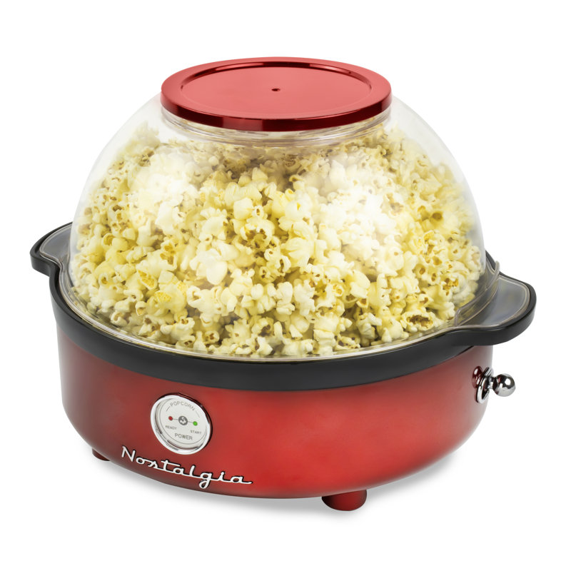 Nostalgia Retro Stirring Popcorn Maker 5.5L, Red