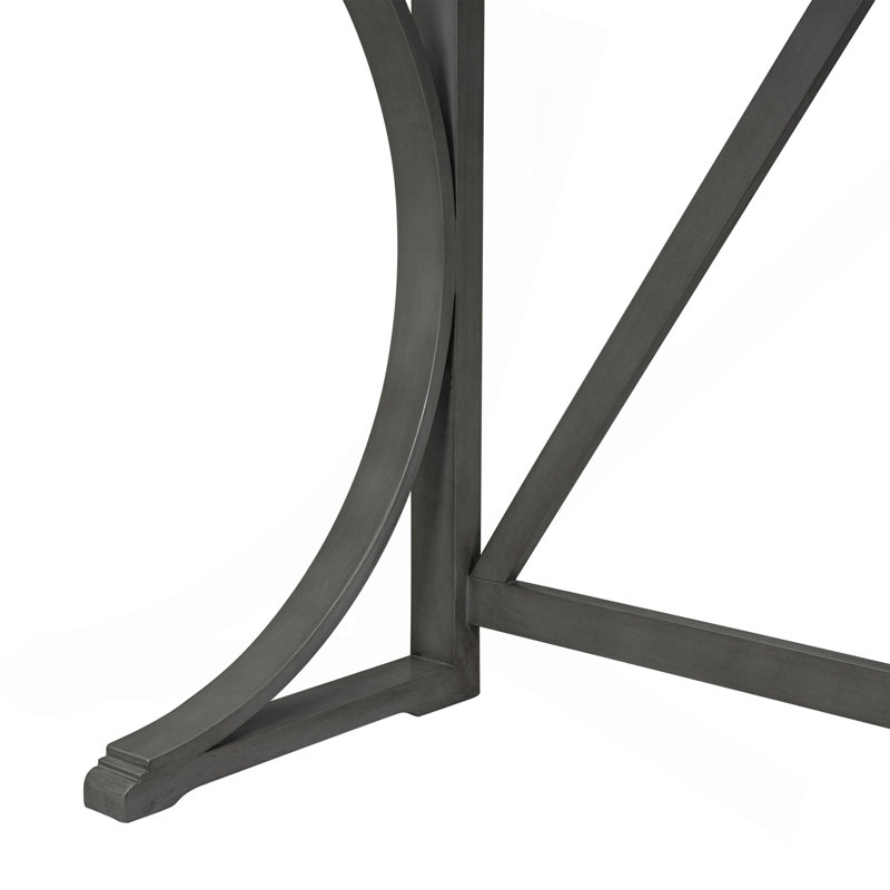 Ensemble de table de salle à manger à hauteur de comptoir 3 pièces Farmhouse avec port USB et tabourets rembourrés, gris