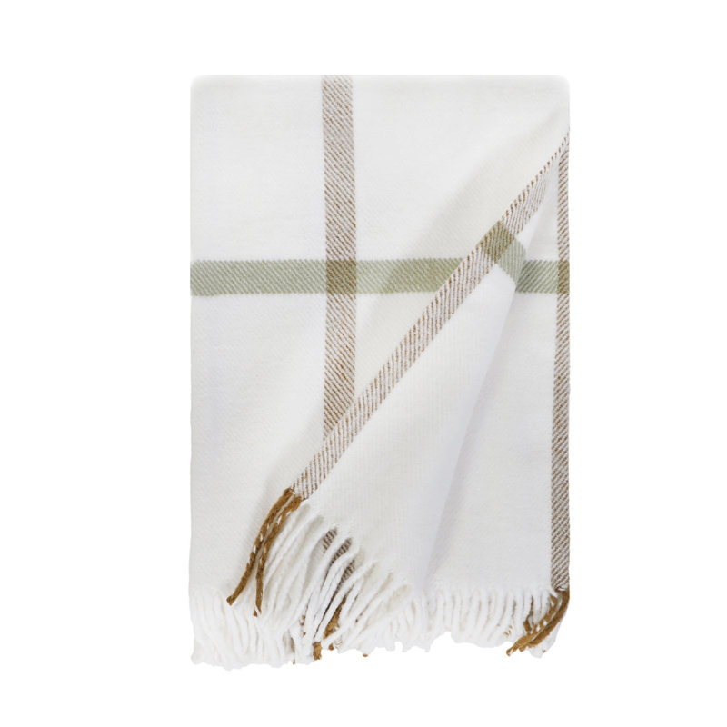 Copenhagen Blanket, Queen, White/Olive