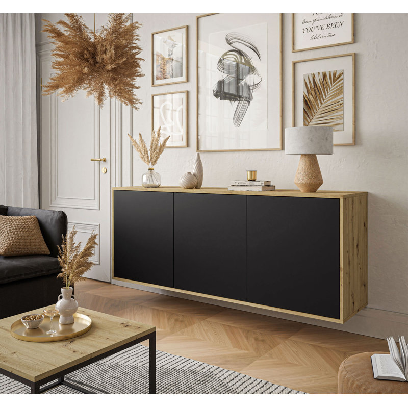Lakedria 154cm W Chest of Drawers, Brown/Black