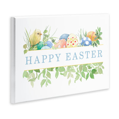 Floral Happy Easter Wall Plaque Art by Lanie Loreth