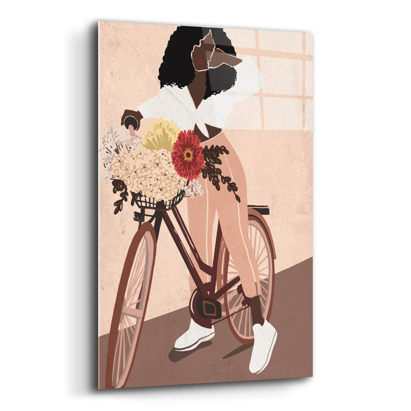 «Cyclist» par Svetlana Aleynikova, art mural en verre acrylique, H 24 po x l 16 po