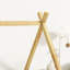 Lit simple naturel avec structure en forme de tente et porte de garde-corps, fabrication de qualité, 7 lattes, parfait pour la chambre à coucher comme la finition des garde-corps de plancher, maquillage en bois d'hévéa, utilisation de l'espace