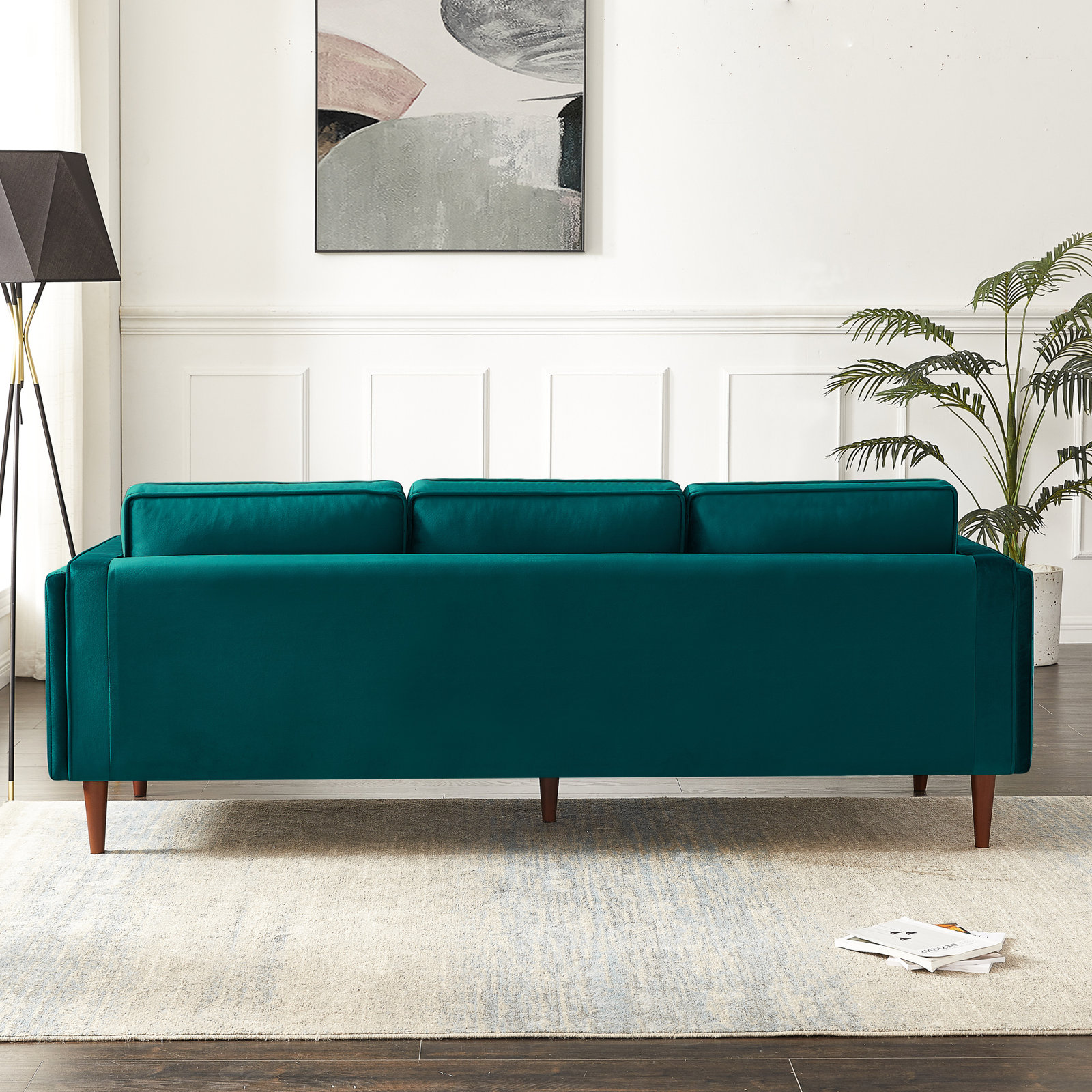 86" Velvet Sofa, Velvet Teal