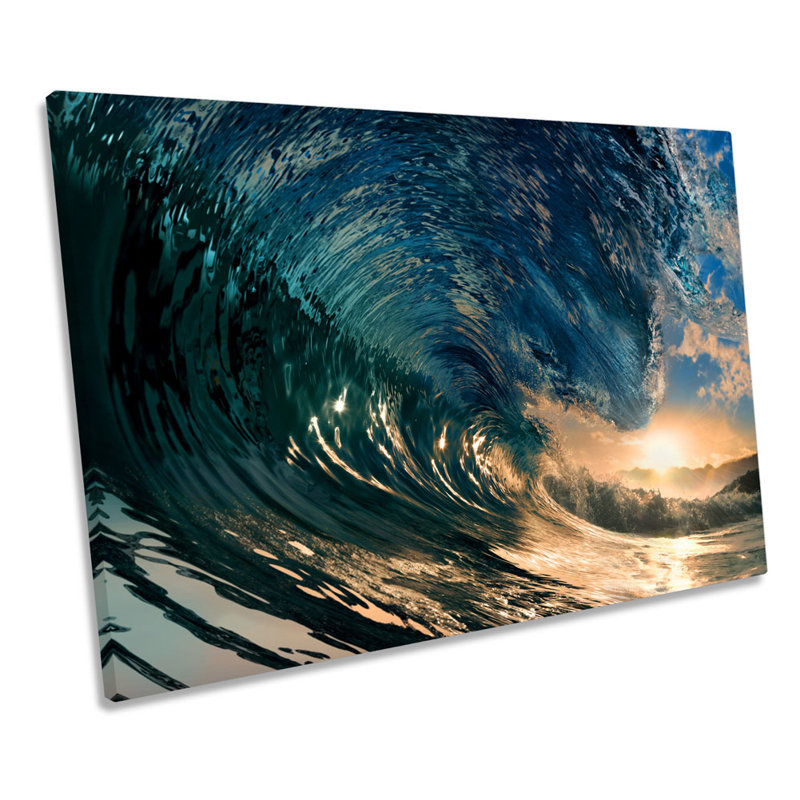 Crashing Beach Wave Surf - Wrapped Canvas Print, 30.5cm H x 45.7cm W x 2cm D