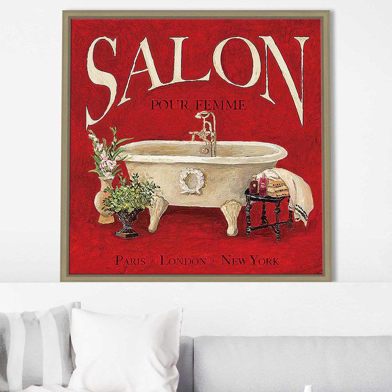 «Salon pour femme» par Charlene Olson, Cadre flottant champagne, H 21,5 po x l 21,5 po x P 2 po