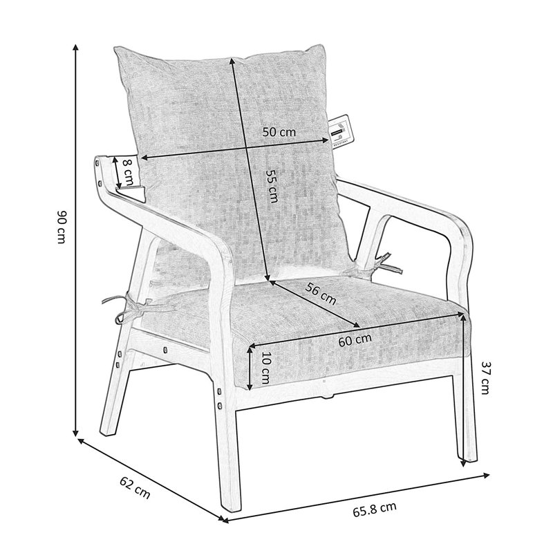 Huffman Upholstered Armchair, Grey