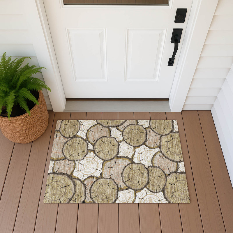 Tapis intérieur / extérieur lavable à la machine Chantille ACN2832 Lodge, Miel, 2 pi 6 po x 3 pi 10 po