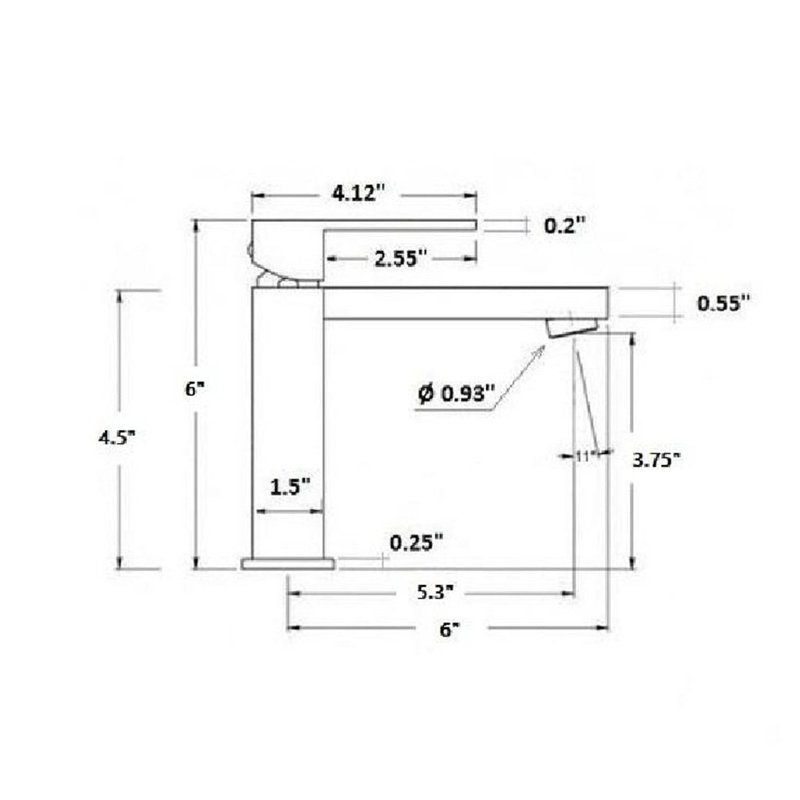 Devon Bathroom Faucet - Single Hole - 6" Brass, Brushed Nickel