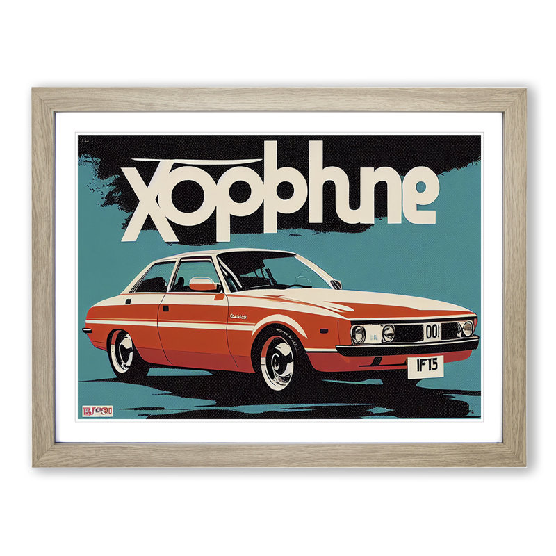 German Concept Car - Framed Print, 34cm H x 46cm W x 2cm D, Oak