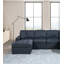 Ensemble de canapé modulaire de style contemporain avec chaises sans accoudoirs RAF et LAF bleu foncé Dorris-132425253