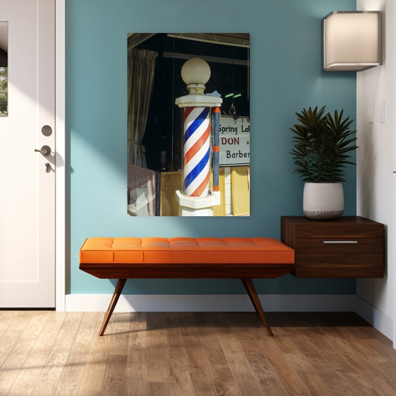 Barber Pole Spring Lake, New Jersey, États-Unis, art rétro classique rétro, printemps, H 48 po x l 32 po