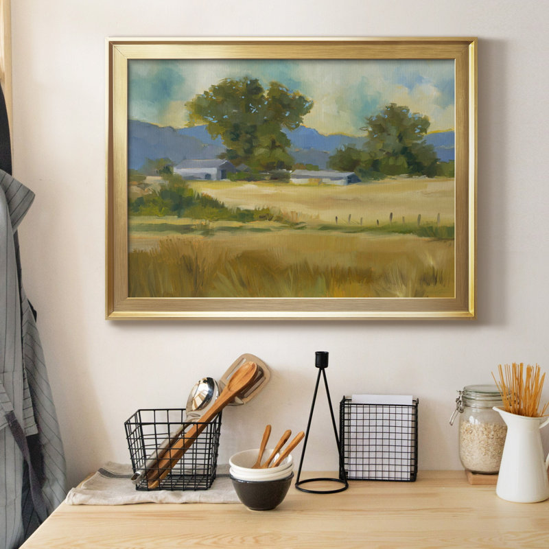«Down On The Farm», reproduction sur toile encadrée, H 18,5 po x l 24,5 po x P 1,5 po, Doré