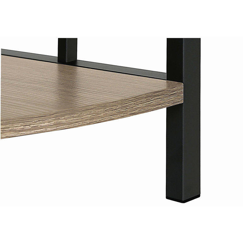 Étagère de coin Lynx, (4 tablettes) H 61,5 po x l 17,5 po x P 12,25 po, Noir / taupe foncé