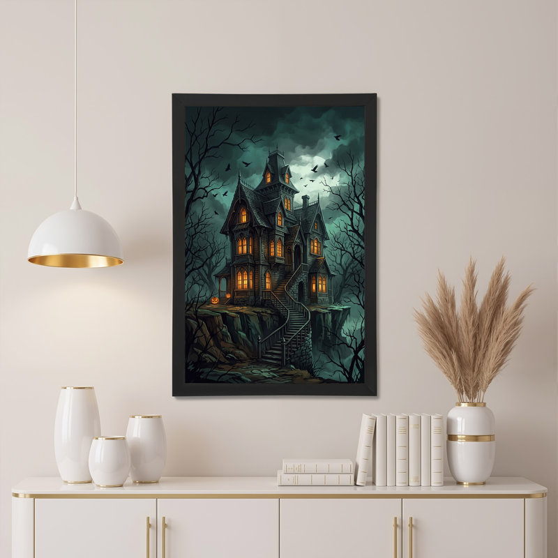 Art mural sur toile gothique Haunted Mansion, 18"H x 12"W