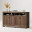 Buffet 60 po avec rangement, 4 portes, armoire moderne avec 2 grandes armoires et tablettes réglables pour la salle à manger, la cuisine et le vestibule