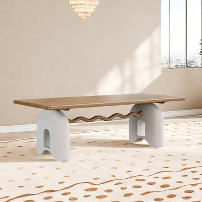 Solid wood resin dining table