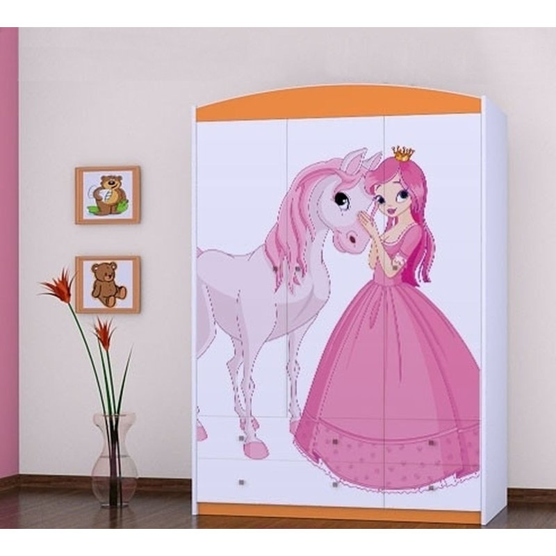Javonte 3 Door Wardrobe, Orange