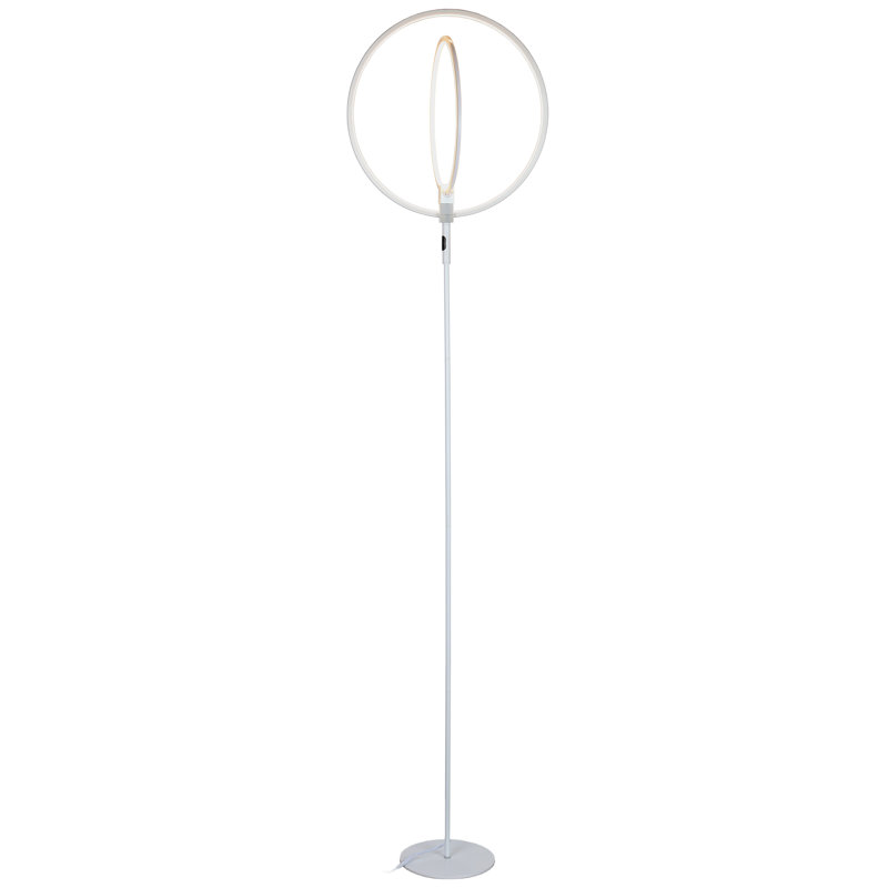 Eclipse 79 in. Industrial 2-Light 3-Way Dimming LED Floor Lamp with 2 Height Adjustable Heads
