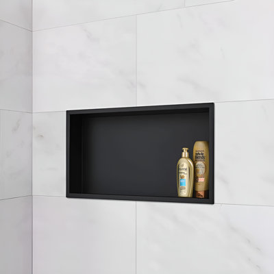 Niche de douche rectangulaire encastrable 24,5 "x 12,5" en acier inoxydable noir