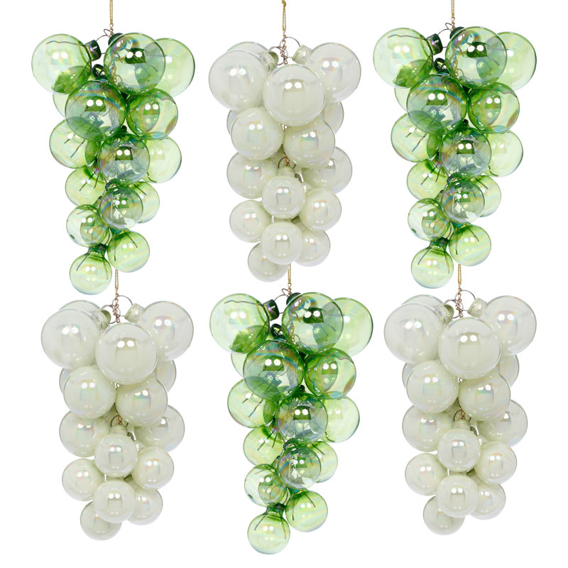 Pearl Grape Cluster Ornament, 9 Inches