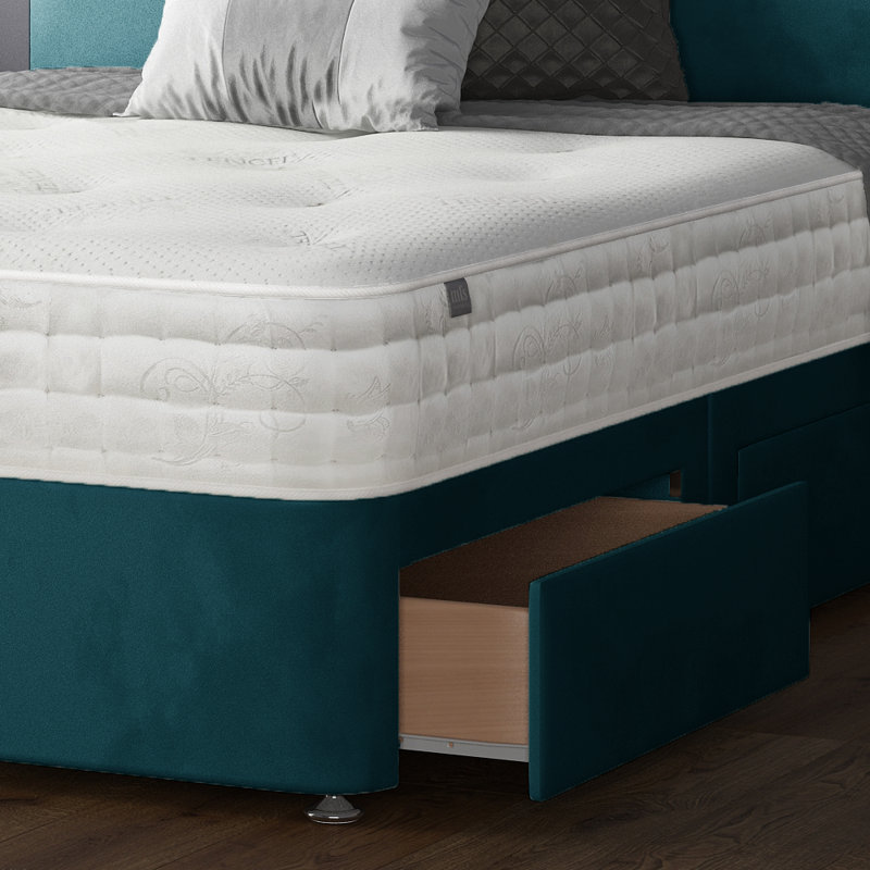 Hayder Divan Bed Base, 2 Left Drawers, Mallard, Single (3')