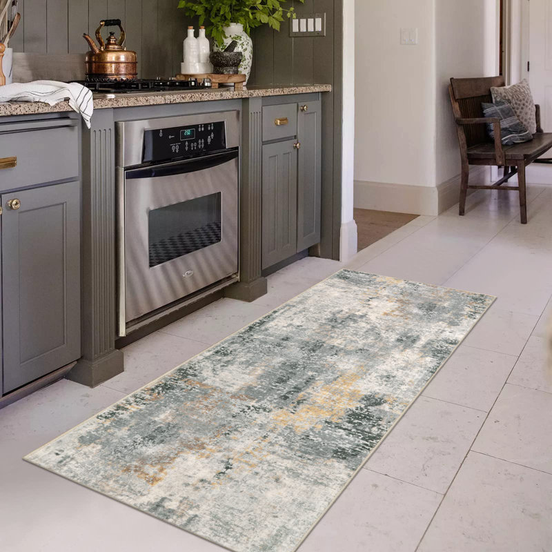Kayo Modern Abstract Washable Area Rugs for Bedroom Soft Large Accent Carpet for Living Room Home Decor, Runner 2' x 6'