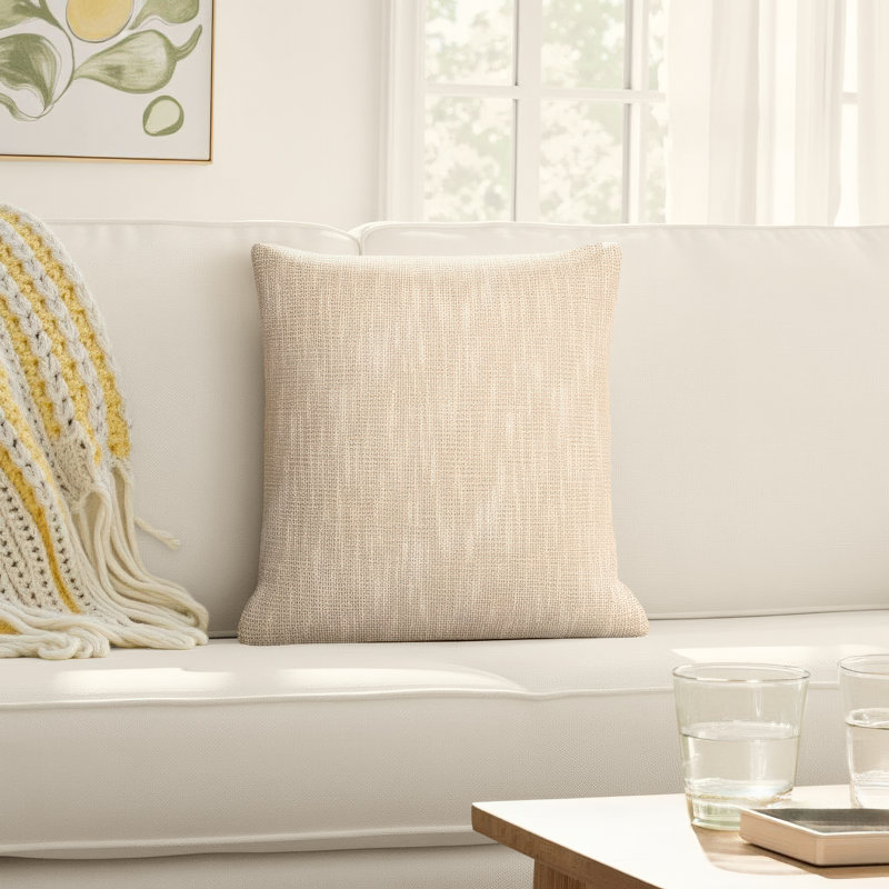 Alta Cotton Throw Pillow, 20" x 20", Down Fill
