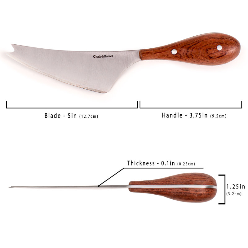 Aaron Probyn Medium Wood Round Bamboo Cheese Board Set with Stainless Steel Knives