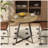 31.5 Inch Round Dining Table, Small Circle Kitchen Table with Metal Black Legs for 2-4 people,Modern Dining Room Table, Brown (only table)