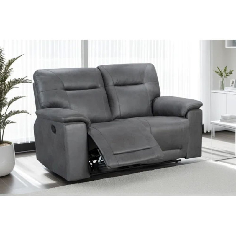 Faux Leather Reclining Sofa, 2