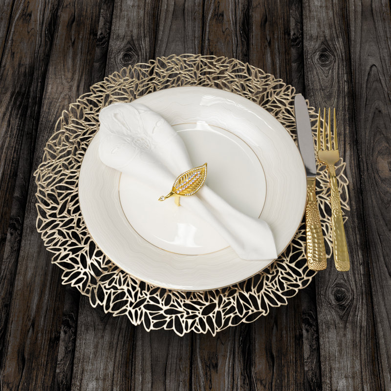 Dahmen 100% PVC Abstract Round Placemat, Gold