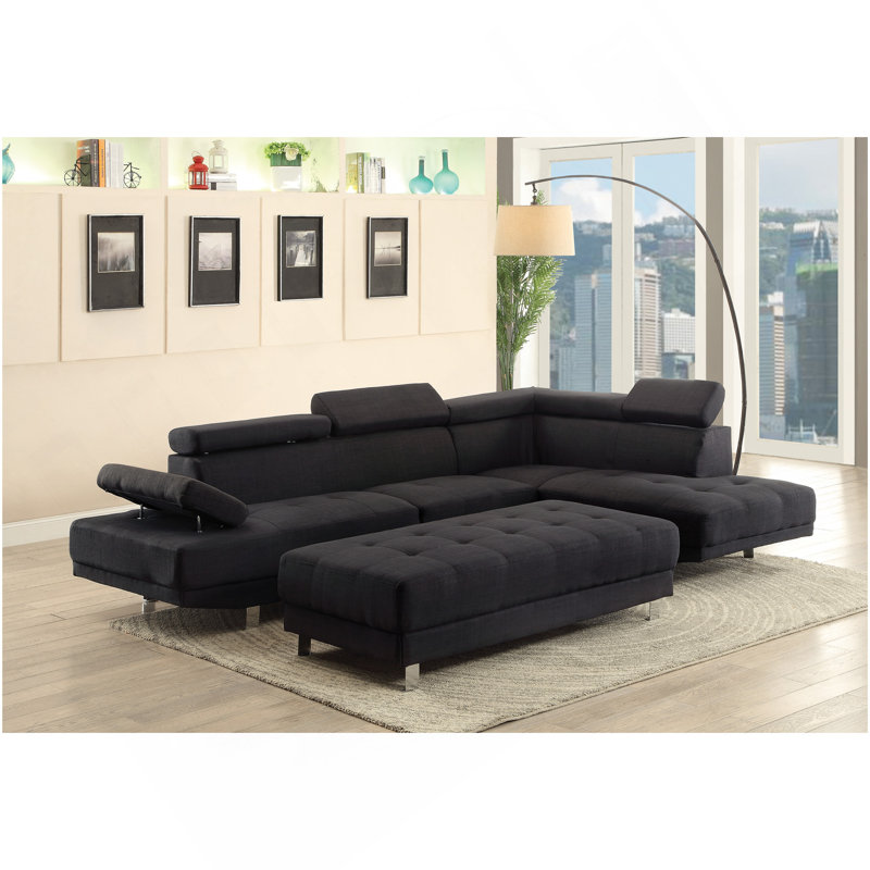 Canapé modulaire Riveredge G441-SC (sans repose-pieds), noir, Noir