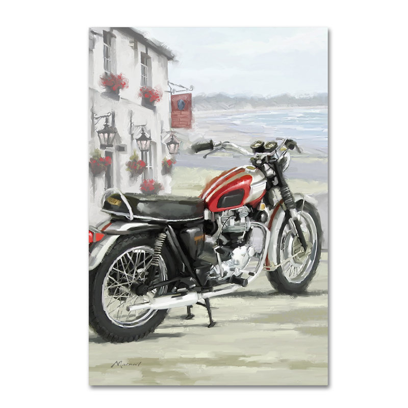 Motocyclette par The Macneil Studio - reproduction sur toile, H 19 po x l 12 po x P 2 po