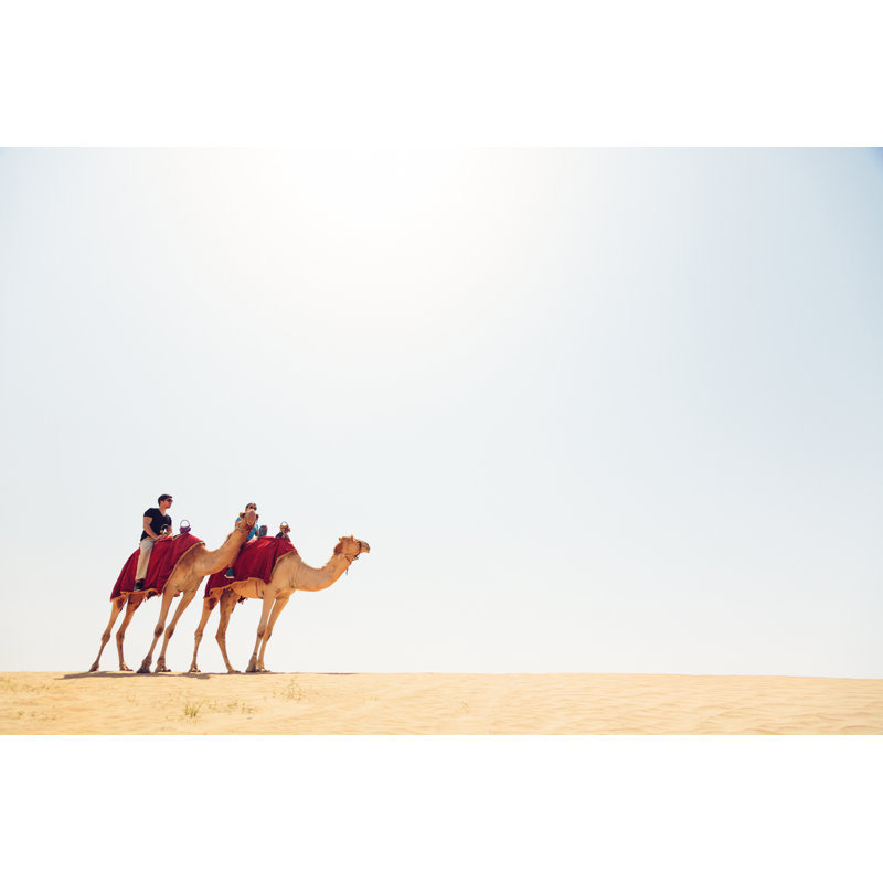 Tourists Riding Through The Desert by Nullplus - Wrapped Canvas Print, 30cm H x 46cm W
