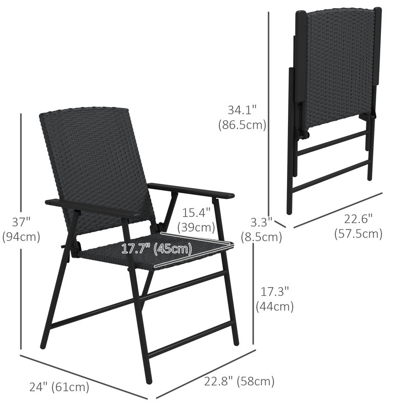 Fauteuil de patio pliant Torkelson