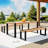 4-Person Solid Acacia Wood and Metal Rectangular Dining Set-442547946