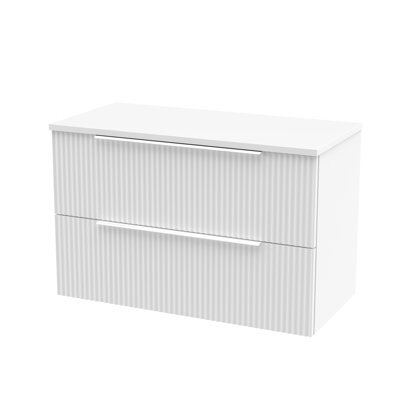 Fluted 805mm Wall Hung Single Vanity Unit with Worktop