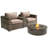 Dzheni Fully Assembled 2 Person Seating Group With Sunbrella Cushions And Round Concrete Firepit-1993477157