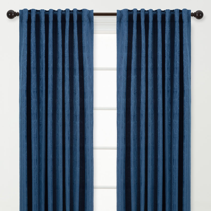 Panneaux de rideaux simples obscurcissant avec passe-tringle, l 52 po x L 96 po, Bleu